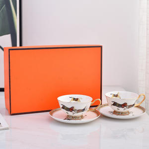 Juego de 2 Tazas y Platos de Porcelana Fina Europea de Alta Calidad para Té de la Tarde, Gran Venta - Product Image 3