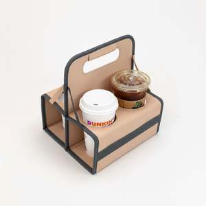 Portavasos Aislado Reutilizable Personalizado OEM, Portavasos de Poliéster Impermeable para 4 Bebidas, Plegable, para Entrega de Alimentos - Product Image 2