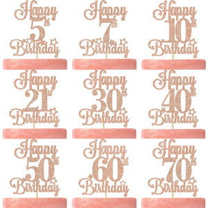 In stile ingrosso Happy Birthday Cake Topper per panetteria diversi numeri Bling decorazione della torta - Product Image 3