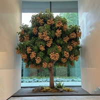 Künstlicher Longan-Baum UV-Beständig Wartungsfrei Künstlicher Obstbaum für Innen- und Außenbereich Gewerbliche Nutzung