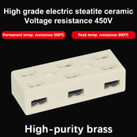 Borniers en céramique Résistance aux hautes températures Talc Porcelaine Nickel Bornes pour fils souples Connexion BJ Bornier