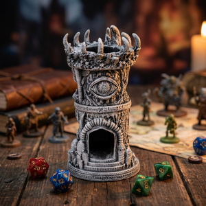 Torre de Dados Gótica Ojo Turco con Corona de Garra, Rodador de Dados de Resina Pintado a Mano para Accesorios de Juegos de Mesa RPG Poliédricos - Product Image 1