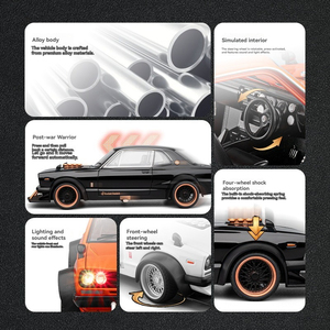 Coche de Metal Fundido a Presión 1:22 1TH <span class=keywords><strong>GTR</strong></span> V8 con Sonido y Luz, Puertas Abatibles, Decoración Coleccionable - Product Image 3
