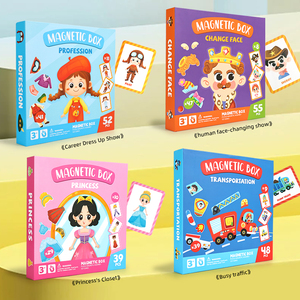 Juego de Rompecabezas Magnético para Niños Pequeños, Juguete Educativo Montessori, Disfraz de Princesa, Juego de Ensamblaje de Rompecabezas con Caras Intercambiables - Product Image 3