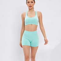 Ensemble de vêtements de sport 2 pièces sans couture pour le yoga : soutien-gorge de sport dos évidé et short de sport taille haute