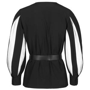 Chemise de costume Renaissance pour homme <span class=keywords><strong>Chemisier</strong></span> médiéval de <span class=keywords><strong>pirate</strong></span> Steampunk à couleurs assorties <span class=keywords><strong>Chemisier</strong></span> victorien à manches volantées et col - Product Image 4