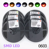 100 pièces SMD LED 0402 0603 0805 1206 rouge jaune bleu vert blanc haute luminosité LED perle diode électroluminescente