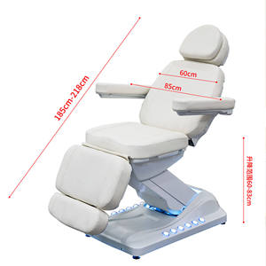 Camilla Estética Reclinable Plegable Blanca <span class=keywords><strong>de</strong></span> Acero Inoxidable con 4 Motores y Control <span class=keywords><strong>de</strong></span> Pie <span class=keywords><strong>para</strong></span> Salón <span class=keywords><strong>de</strong></span> Belleza - <span class=keywords><strong>Precio</strong></span> Mayorista - Product Image 2