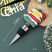 Bouchon de bouteille de vin de Noël en gros, en PVC, en forme de sapin, de maison ou de chaussette, réutilisable, pour les fournitures de fête de fin d'année