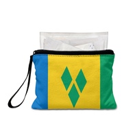 Dompet Koin Cetak Digital Kanvas Bergaya Bendera Saint Vincent dan Grenadines, Dompet Penyimpanan Mini dengan Ritsleting untuk Penggunaan Sehari-hari