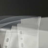Pages intérieures d'album de cartes A5 épaissies en plastique PP transparent double face, pochettes à cartes 7 trous à quatre compartiments pour agenda