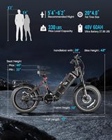 Bicicleta Eléctrica Todoterreno Eahora Juliet 48V 250W con Llantas Anchas, Largo Alcance, Batería de Litio, Sistema Digital Inteligente, Motor Dual para Adultos
