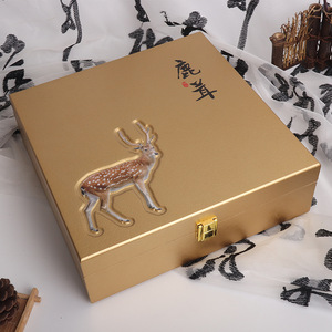 Caja de Regalo de Alta Gama con Diseño de Asta de Ciervo, Caja de Madera Rectangular con Cierre, Hecha a Medida, para Medicina Tradicional China - Product Image 2