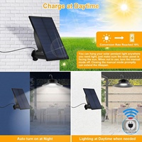 Lustre solaire avec télécommande éclairage intérieur extérieur suspension solaire 6000K IP65 étanche couloir lumière solaire