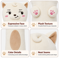 Coussin lesté rectangulaire personnalisé en forme de renard et d'ours, créatif, doux, grand, en peluche, animal en peluche moelleux, jouet en peluche pour enfant, cadeau