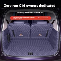 Tapis de coffre en cuir entièrement fermé pour 24 modèles d'accessoires d'intérieur de voiture dédiés C16 avec matériau en cuir durable