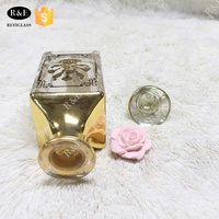 Flacon de parfum décoratif en cristal à motif de fleurs dorées de 150 ml