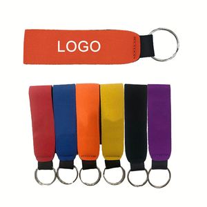 Custom Logo Printed Wristlet Keychain Neoprene Hand Wrist <b>Lanyard</b> Keyring <b>Key</b> Chains <b>for</b> Women Men Kids - Product Image 1