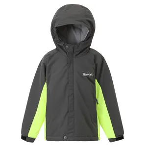 Manteau de ski imperméable pour garçons Vestes de neige isolées pour snowboard Color Block Vêtements de neige réfléchissants pour le ski