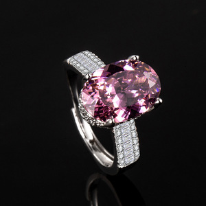 Luxe Platina Hoge Carbon Diamantijs Bloem Gesneden Duif Ei Temperament <span class=keywords><strong>Ring</strong></span> Voor Vrouwen - Product Image 4