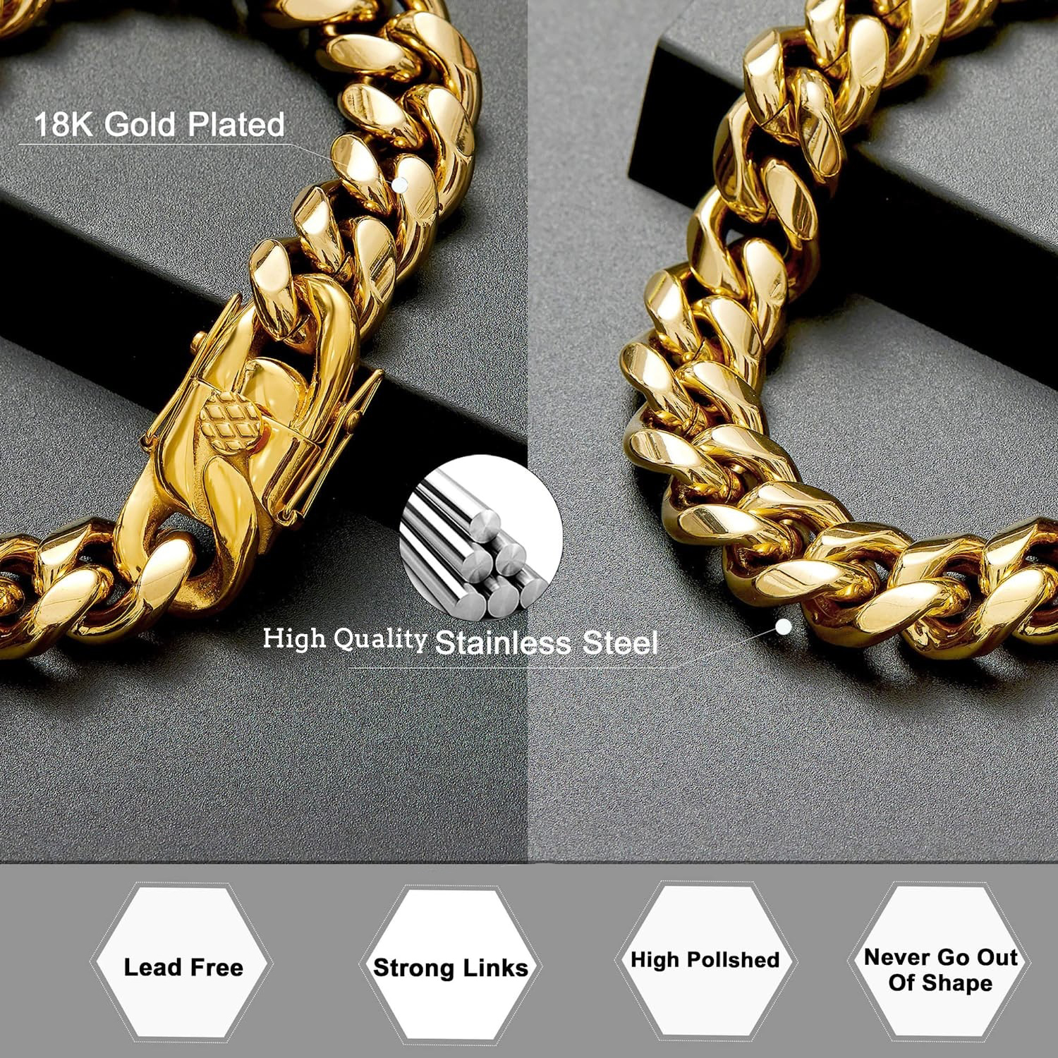 mens gold plated chain