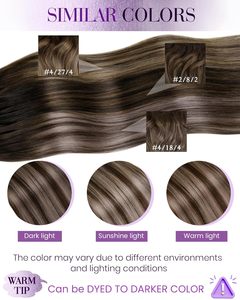 Extensions de cheveux humains Remy à pointe en U, ondulations profondes lâches, Yaki, fusion à chaud, balayage brun <span class=keywords><strong>foncé</strong></span>/<span class=keywords><strong>cendré</strong></span>, 50g, 22 pouces - Product Image 6