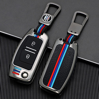 Alliage de zinc + étui à clé de voiture en silicone coque de clé en métal Fob couvercle pliant Compatible avec Ford JMC