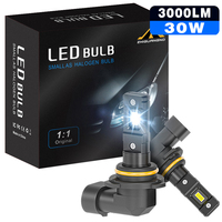 Lampu LED Mobil 30W 6000K Baru 9005 HB3 9006 HB4 9012 HIR2 Mini Plug and Play IP68 Tahan Air Paduan Aluminium Universal