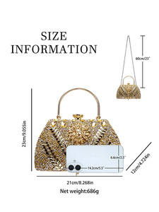 <span class=keywords><strong>Borsa</strong></span> da Sera di Lusso in Cristallo, Grande Capacità, con Strass e Nappa, Catena Staccabile, per Matrimoni e Feste, Elegante <span class=keywords><strong>Borsa</strong></span> Formale da Donna - Product Image 5