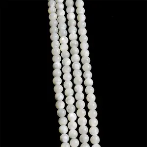 8mm AA Natural Mother of Pearl Shell Beads Round Beads for Jewelry Making Strand