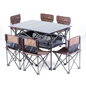 Table de pique-nique pliante légère en acier, style ferme, avec tissu Oxford, pour usage extérieur - Barbecue, camping, design rustique champêtre, <span class=keywords><strong>villa</strong></span> - Product Image 3