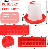 Fournitures d'alimentation en plastique, ensemble de mangeoire et d'abreuvoir pour poulets de 1 L, distributeur d'aliments à couvercle rabattable pour la volaille de petite taille, oiseaux de cour
