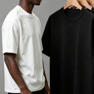 OEM LOGO Custom Screen Print 250g Heavyweight Blank Plain Seamless Thick Cotton <strong>Tshirt</strong> for Men American Vintage Casual Loose - Product Image 4