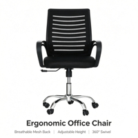 Chaise ergonomique en maille, design moderne, soutien orthopédique, fauteuil inclinable rotatif à 360 degrés, hauteur réglable, utilisation informatique