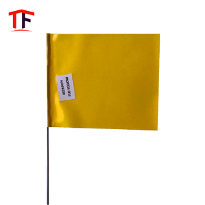 Logo d'impression personnalisé direct d'usine matériel de PVC de 2x3 pouces avec le drapeau d'arpentage de poteau en acier - Product Image 3