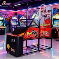 Machine d'arcade de basketball d'intérieur pour centre d'arcades commercial, avec affichage numérique de scores LED, jeu graphique Dino Bomb style urbain et jeu de tir connecté
