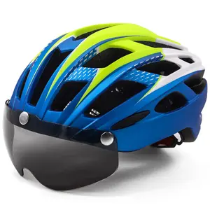 Casco de bicicleta personalizado, certificado CE CPSC, con gafas magnéticas y luz LED, 3M