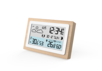 Station météo en bois véritable baromètre numérique thermomètre hygromètre intérieur extérieur température humidité moniteur Station météo