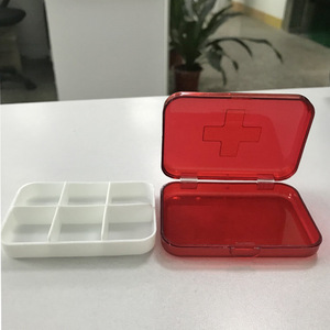 Hoshina Mini Pastillero de 6 Compartimentos Rojo PP Portátil para Viaje, Estuche Hermético a Prueba de Humedad para Almacenamiento de Medicamentos - Product Image 1