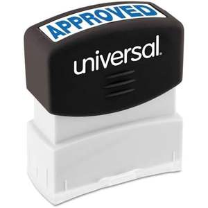Sello Universal Preentintado de un Solo Color, Tinta Azul, Sello de Mensaje, Aprobado para Uso en Oficina, Material Plástico - Product Image 1