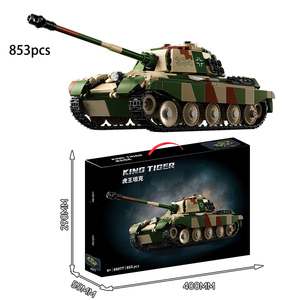 853 Uds WW2 <span class=keywords><strong>Tiger</strong></span> tanque de batalla alemán ladrillo <span class=keywords><strong>Panzer</strong></span> ejército tanque modelo de plástico Kit con Mini soldado figura militar bloque de construcción - Product Image 2