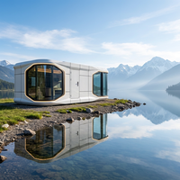 Maison capsule spatiale moderne, cabane préfabriquée mobile pour camping en plein air et complexe hôtelier