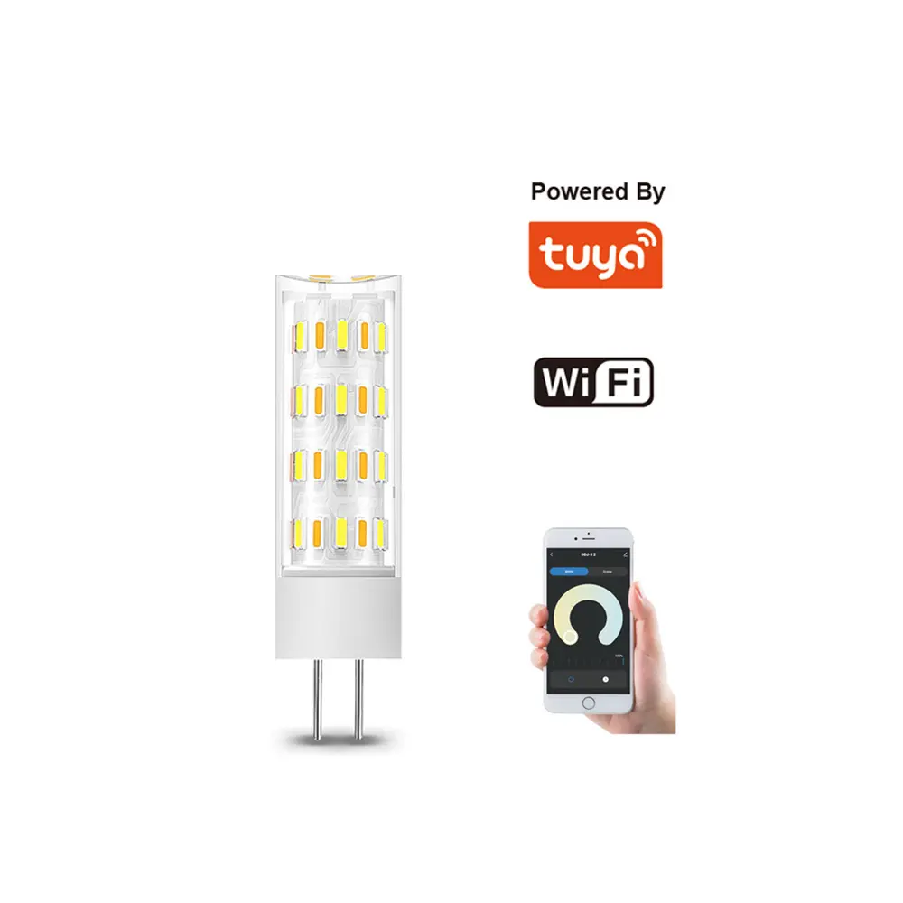 Regulable inteligente TUYA WiFi inteligente Ajuste de luz profunda color G4 bombilla de luz LED AC DC12V