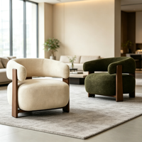 Fauteuil d'Appoint en Bois pour Salon, Design Minimaliste, Tissu Vintage pour Balcon, Lecture, Hôtel, Loisirs, Fauteuil Simple