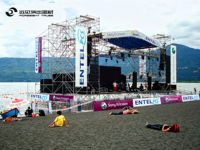 Plataforma de Escenario Portátil de Aleación de Aluminio Layher, Altura Ajustable, Carga Pesada, Plegable, Montaje Rápido, Cubierta Modular Antideslizante