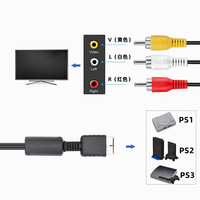 Audio Vidéo 3 RCA TV Cable PS2 PS3 AV Cable AV to RCA Cable for PlayStation 2 3 /PS2/PSX/PS3 Slim