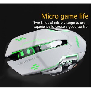 FV-W502 White Wireless Gaming <b>Mouse</b> With Rechargeable Battery Led Light Professional Esports Shooter - Product Image 3