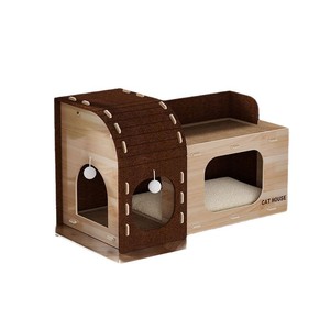 Casa para gatos de doble capa/nido tipo árbol, poste rascador para gatos de invierno, casa para gatos integrada, duradera y sin pelusas, casa para gatos cerrada - Product Image 1