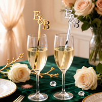 Agitateur à boisson personnalisé avec initiales en or miroir, décoration de fête, agitateur à boisson en acrylique avec nom