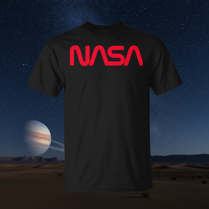 Camiseta roja Nasa Worm para adultos, ropa informal de algodón unisex - Product Image 3